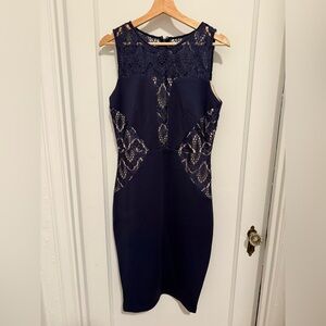 Jax Navy Blue Midi cocktail dress | Size 8